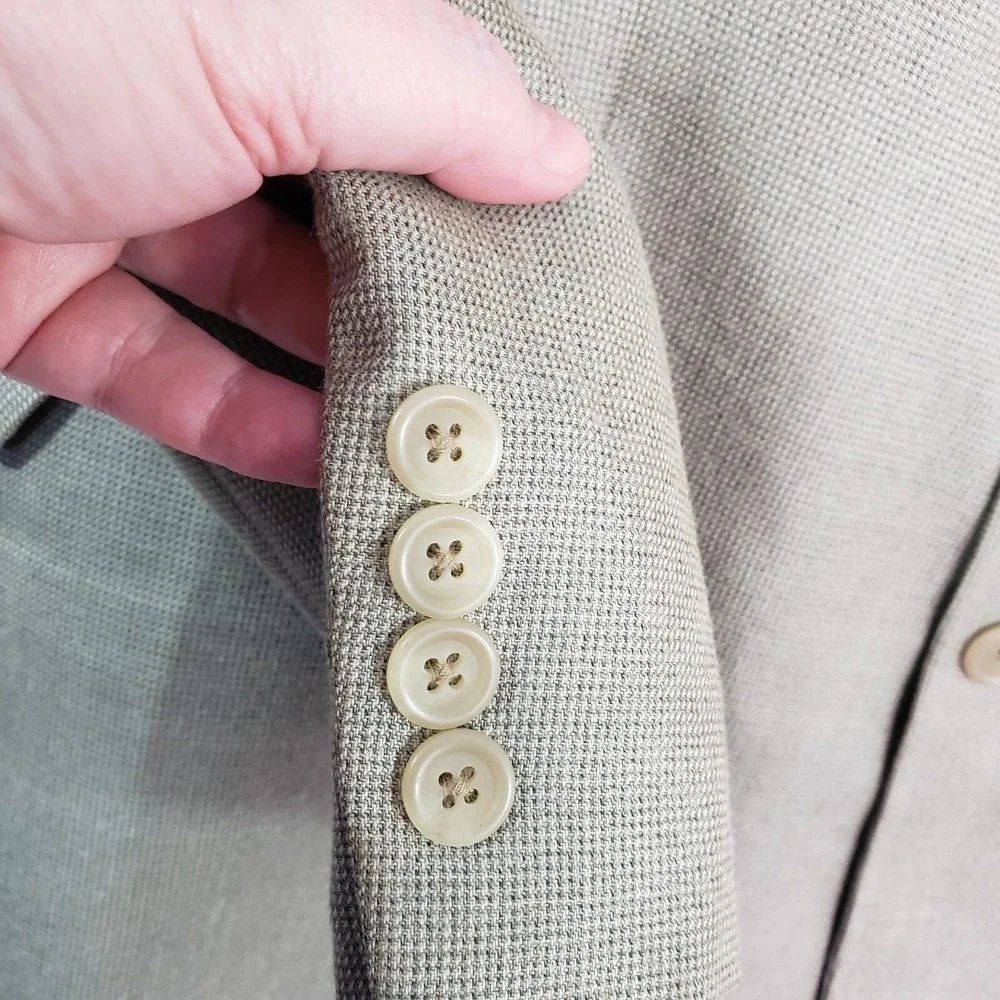 Ralph‎ Lauren Blazer Mens 44L Beige Silk Wool Two Button Sport Coat Dillards